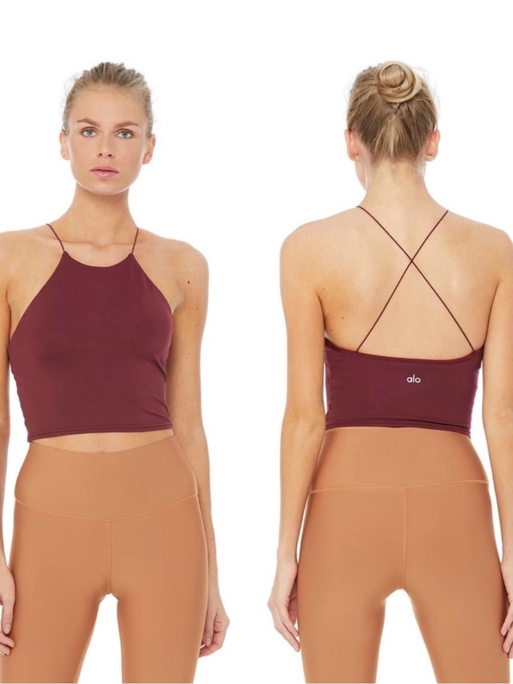 Alo Yoga Precision Bra Tank - Black Cherry